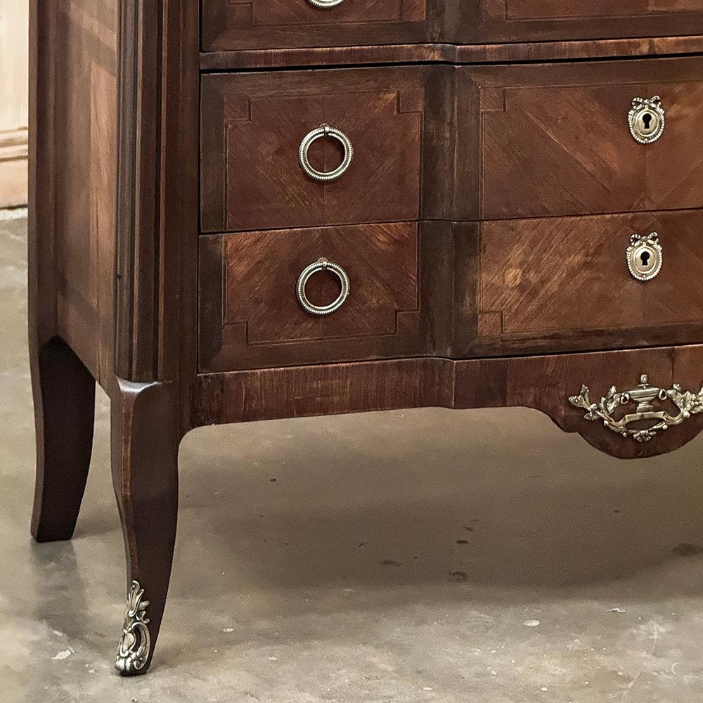 Bronzo Commode francese Luigi XVI del XIX secolo in mogano con piano in marmo in vendita