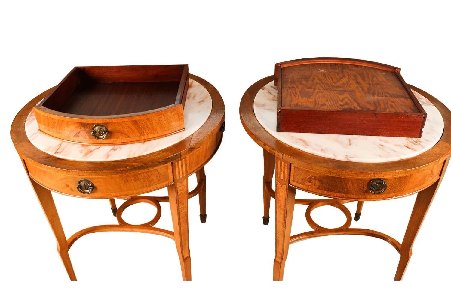 19th Century French Louis XVI Marble Top Sides Tables, Pair 3
