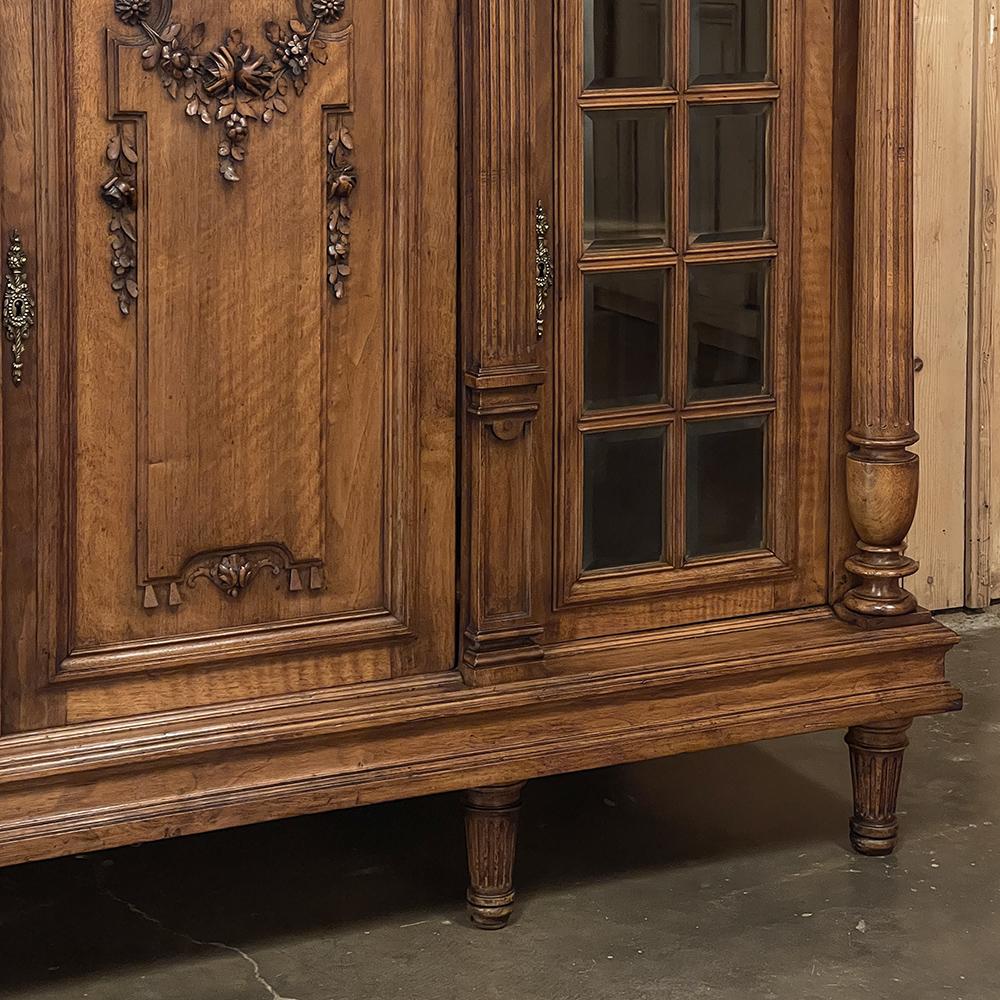 19th Century French Louis XVI Marble Top Walnut Display Buffet For Sale 10