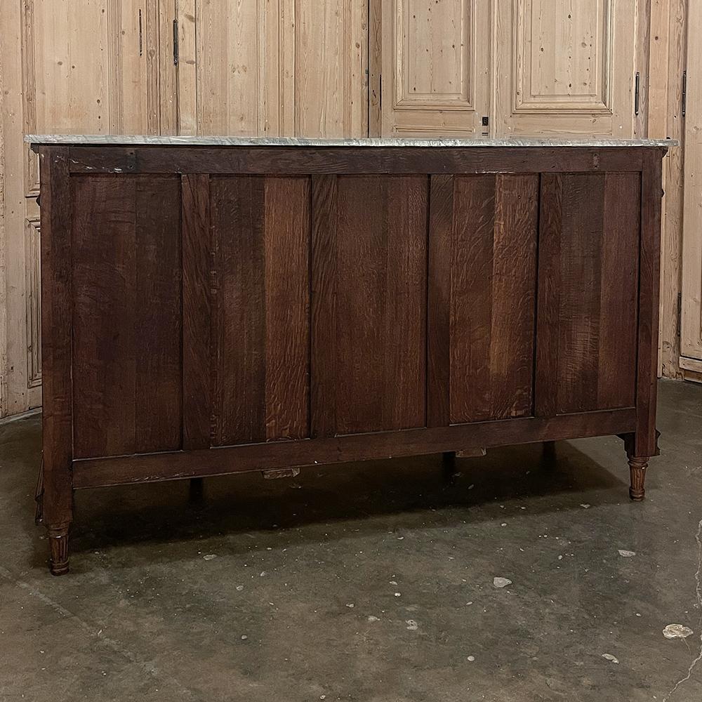 19th Century French Louis XVI Marble Top Walnut Display Buffet For Sale 14