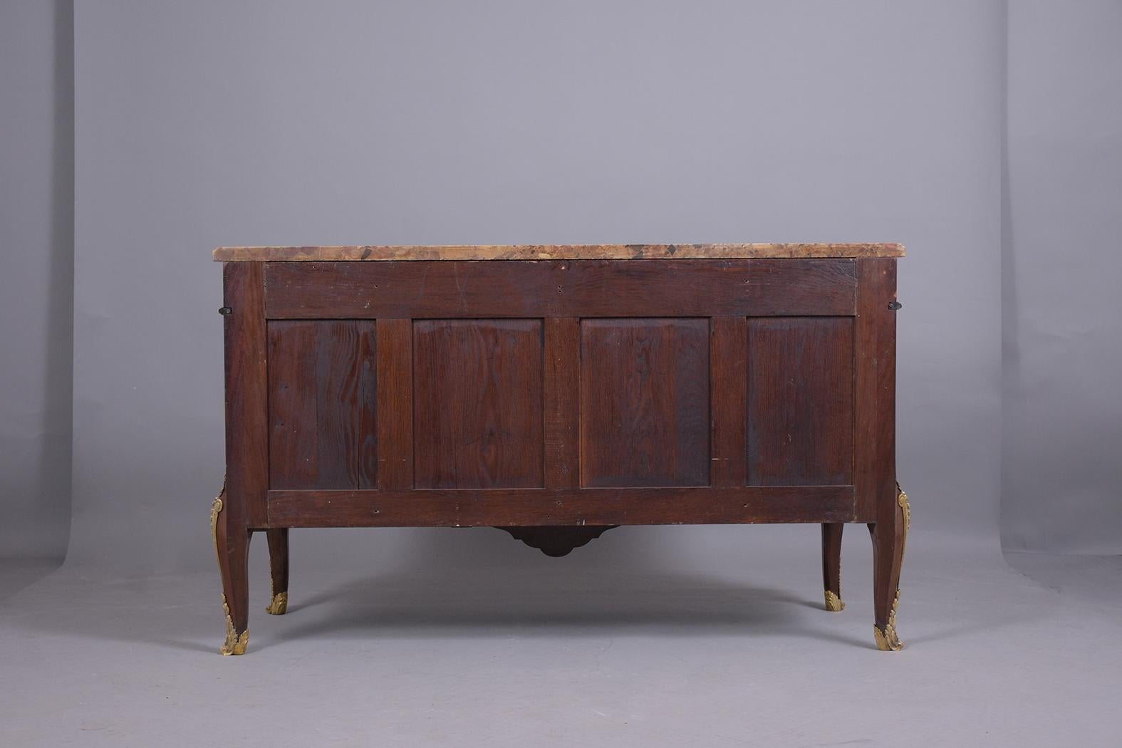 19th-Century French Louis XVI Buffet: Antique Mahogany and Bronze Marquetry Comm 10