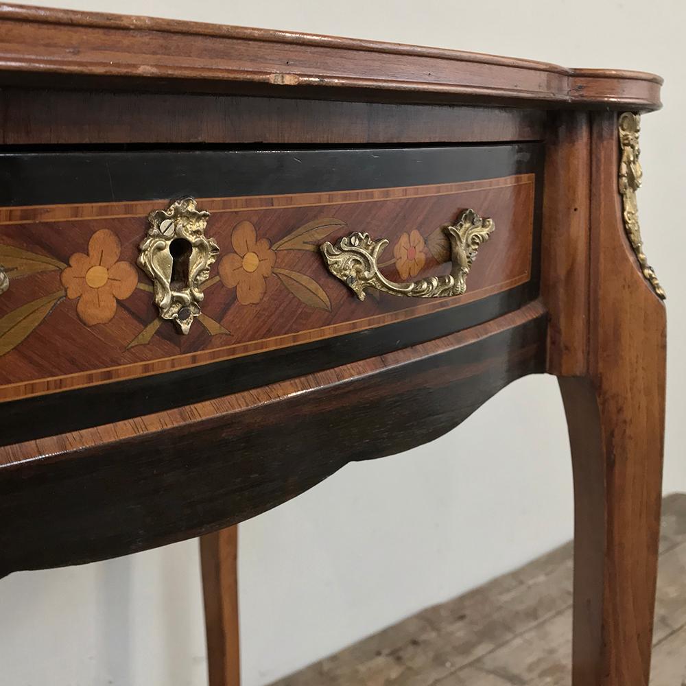 19th Century French Louis XVI Marquetry Writing Table 4