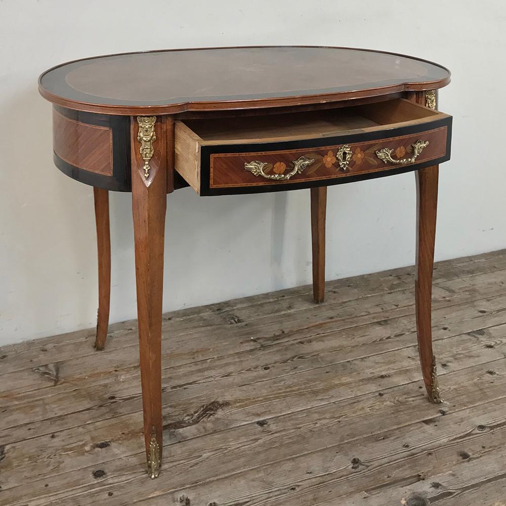 Hand-Crafted 19th Century French Louis XVI Marquetry Writing Table