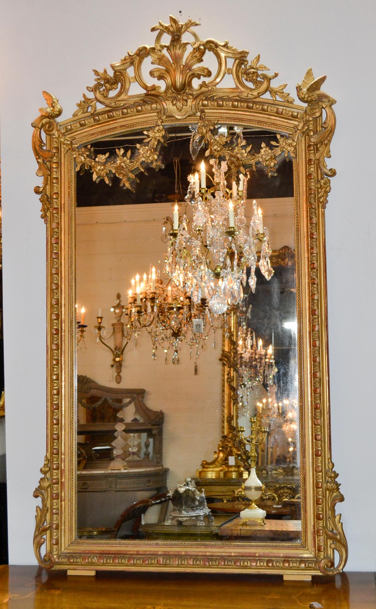 Carved 19th Century French Louis XVI Mirror