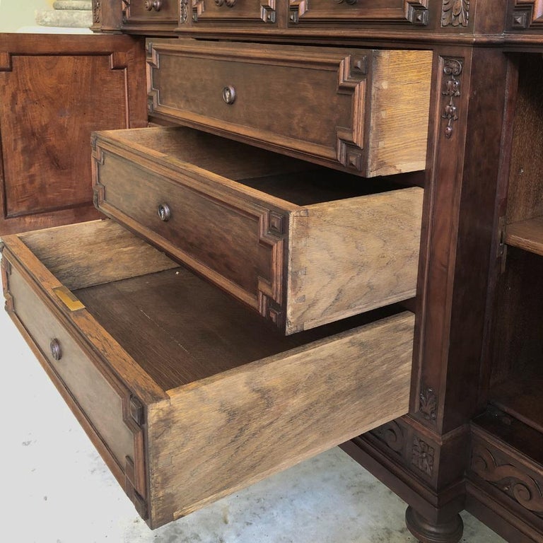 19th Century French Louis XVI Mueche Mahogany Marble Top Dresser