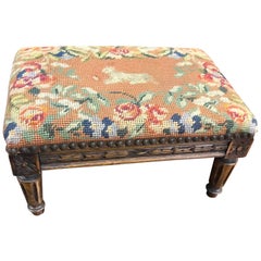 französischer Louis XVI-Nadelspitzen-Fußhocker des 19