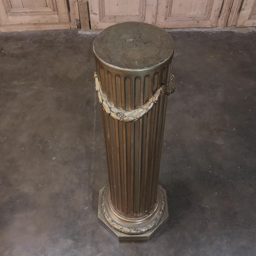 19th Century French Louis XVI Neoclassical Giltwood Pedestal For Sale 4