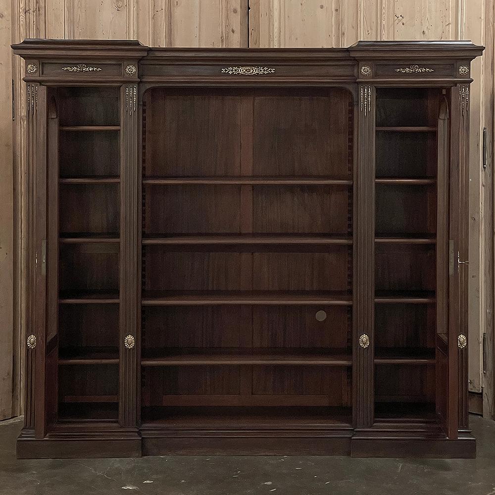 Late 19th Century 19th Century French Louis XVI Neoclassical Mahogany Bookcase ~ Bibliotheque For Sale