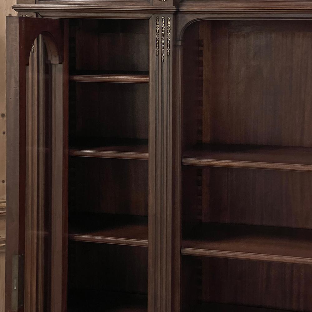 19th Century French Louis XVI Neoclassical Mahogany Bookcase ~ Bibliotheque For Sale 1