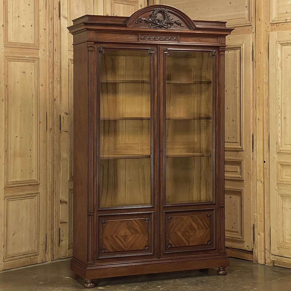 Neoclassical Revival 19th Century French Louis XVI Neoclassical Mahogany Bookcase For Sale