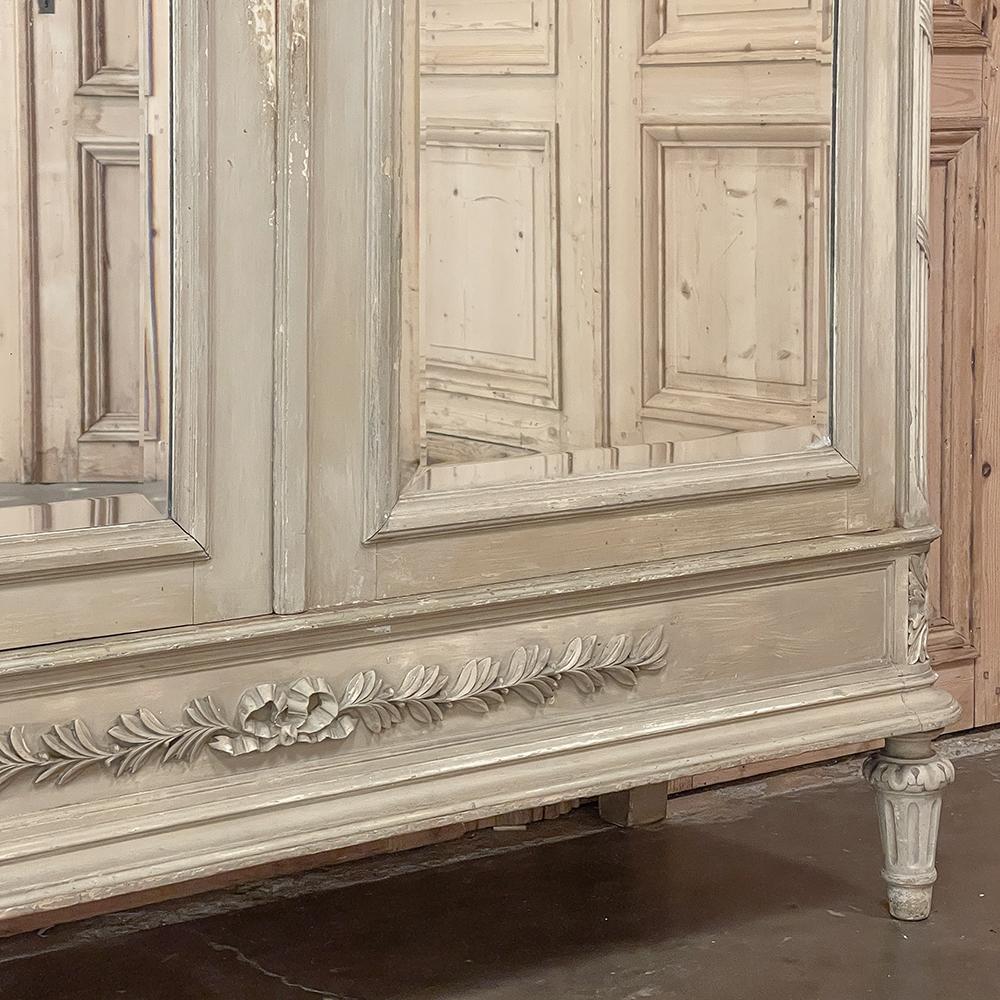 19th Century French Louis XVI Neoclassical Painted Armoire ~ Wardrobe 8