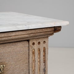 19th Century French Louis XVI Oak Chest of Drawers With Marble Top