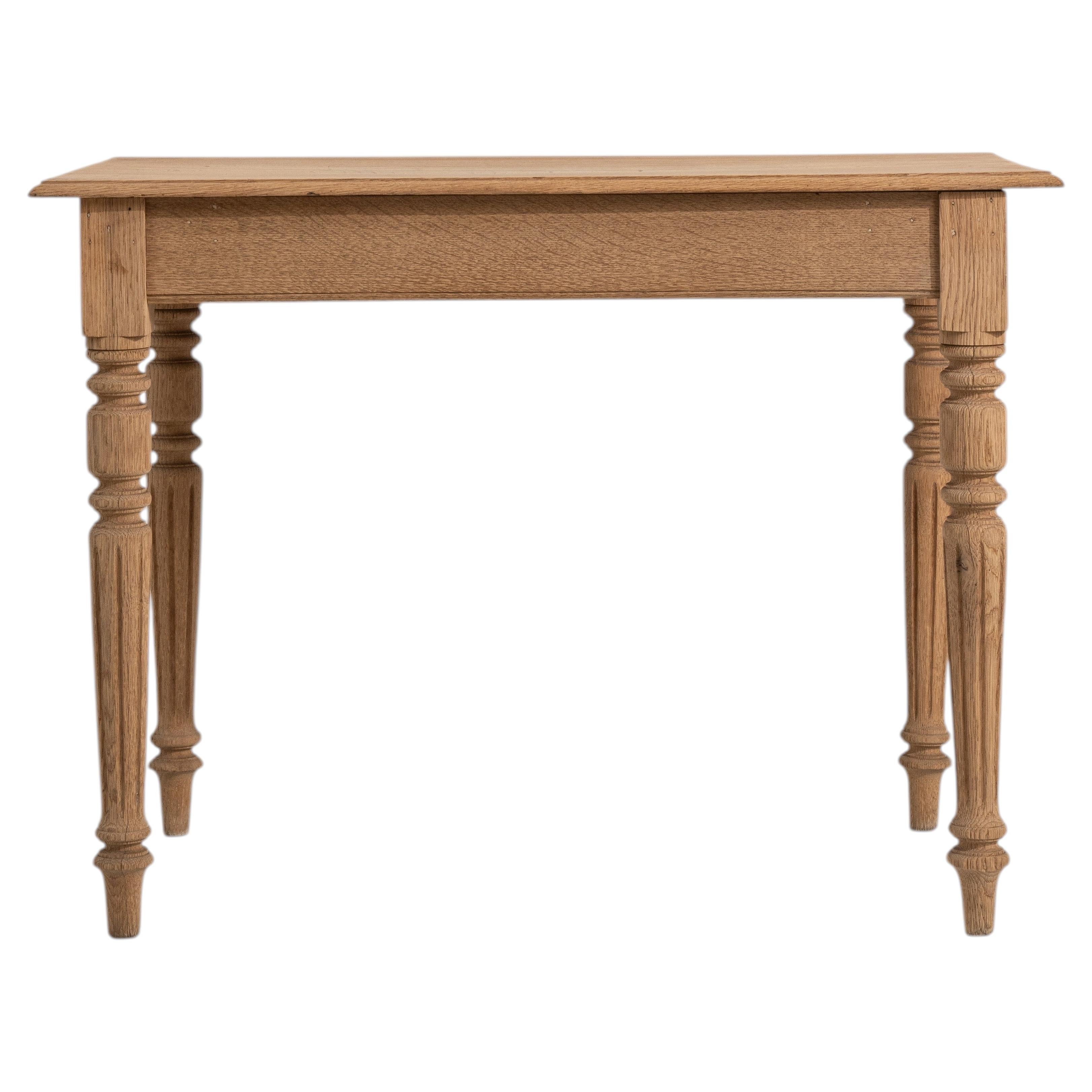 19th Century Louis XVI Oak Side Table with Rectangular Top For Sale