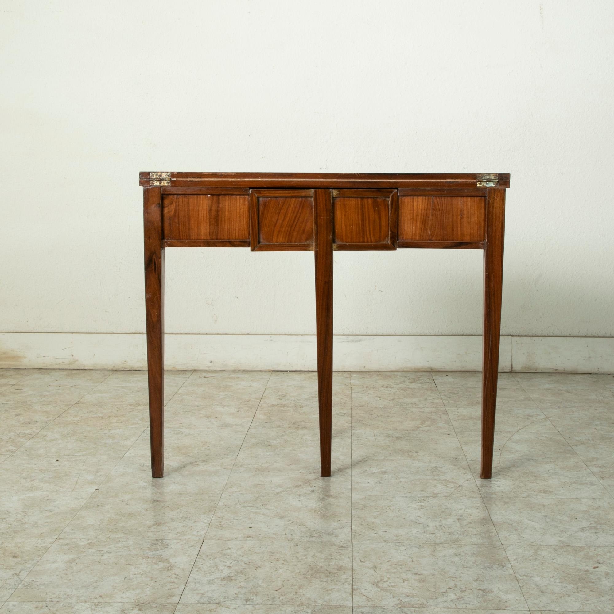 Bronze 19th Century French Louis XVI Octagonal Rosewood Marquetry Console Game Table