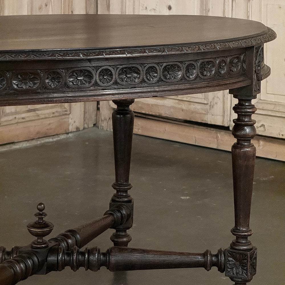 19. Jahrhundert Französisch Louis XVI Oval Center Table ~ Bibliothek Tisch im Angebot 4
