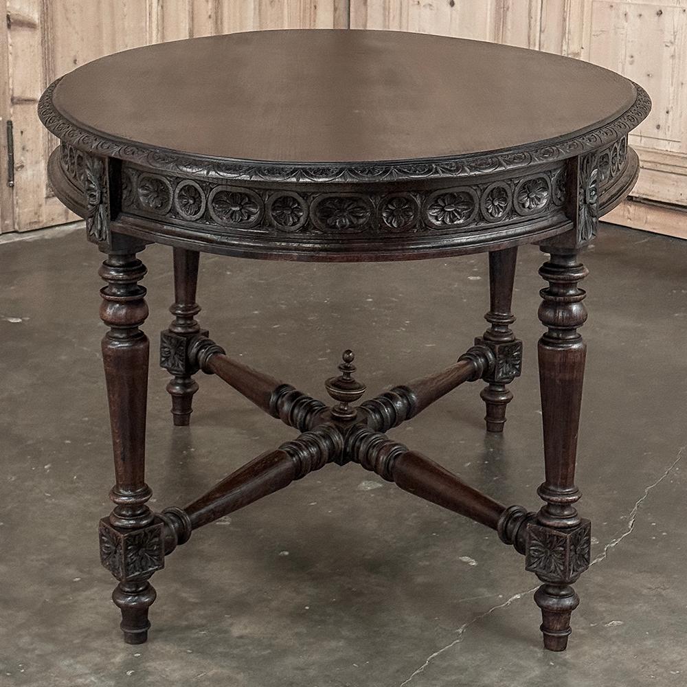 Table centrale ovale Louis XVI du 19ème siècle ~ Table de bibliothèque en vente 5