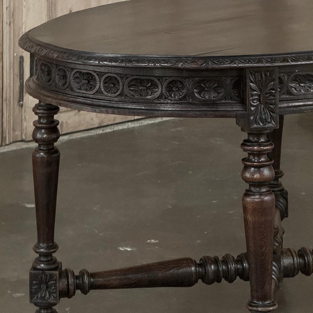 19. Jahrhundert Französisch Louis XVI Oval Center Table ~ Bibliothek Tisch im Angebot 11