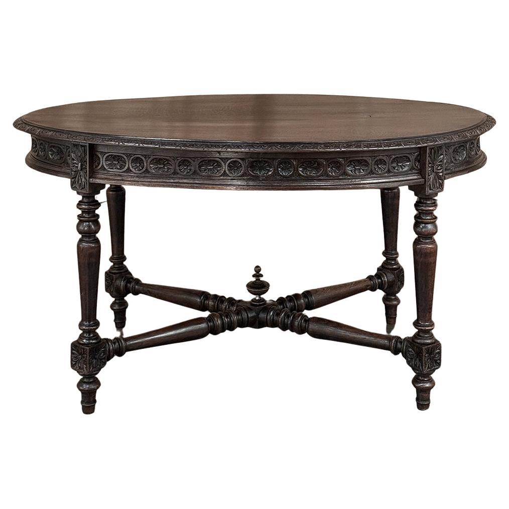 19th Century French Louis XVI Oval Center Table ~ Library Table For Sale