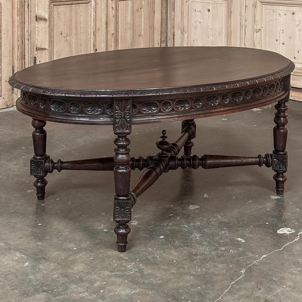 Table basse ovale Louis XVI du XIXe siècle en vente 9
