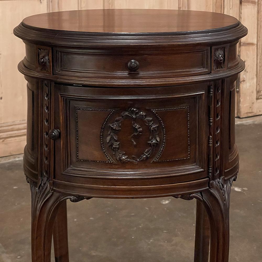 19th Century French Louis XVI Oval Nightstand For Sale 5