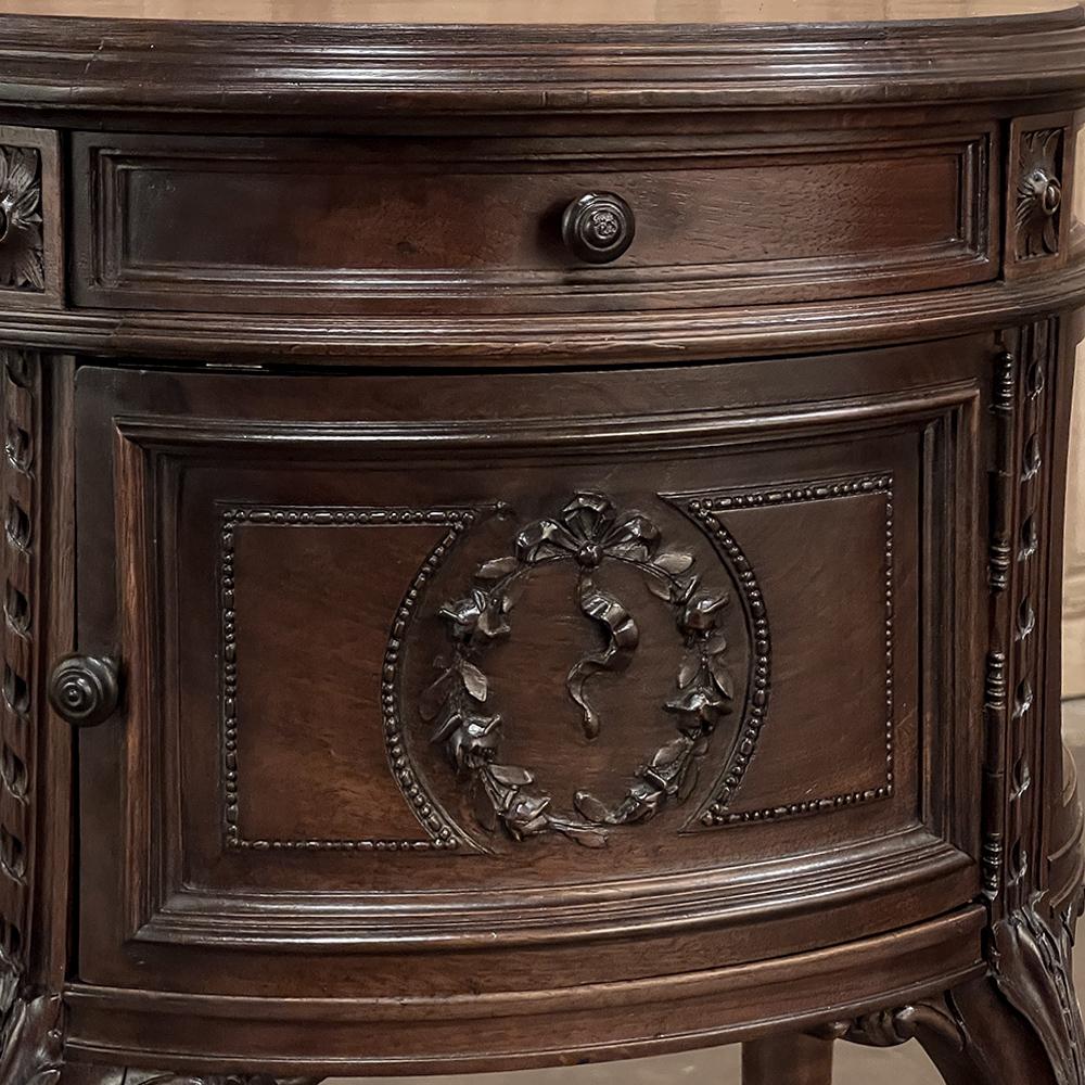 19th Century French Louis XVI Oval Nightstand For Sale 9