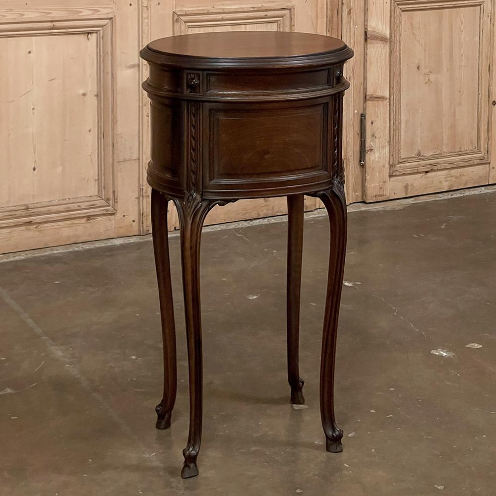 19th Century French Louis XVI Oval Nightstand 10