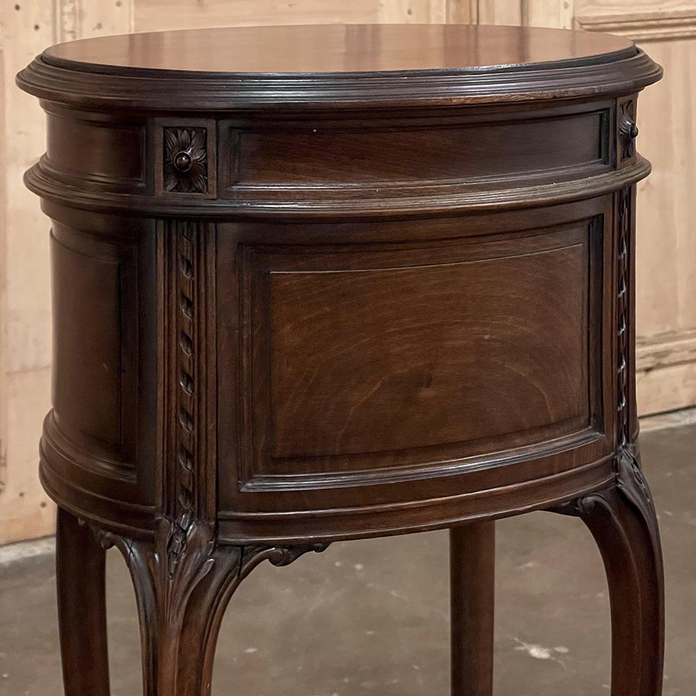 19th Century French Louis XVI Oval Nightstand For Sale 11