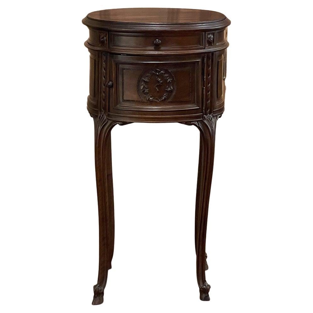 19th Century French Louis XVI Oval Nightstand For Sale