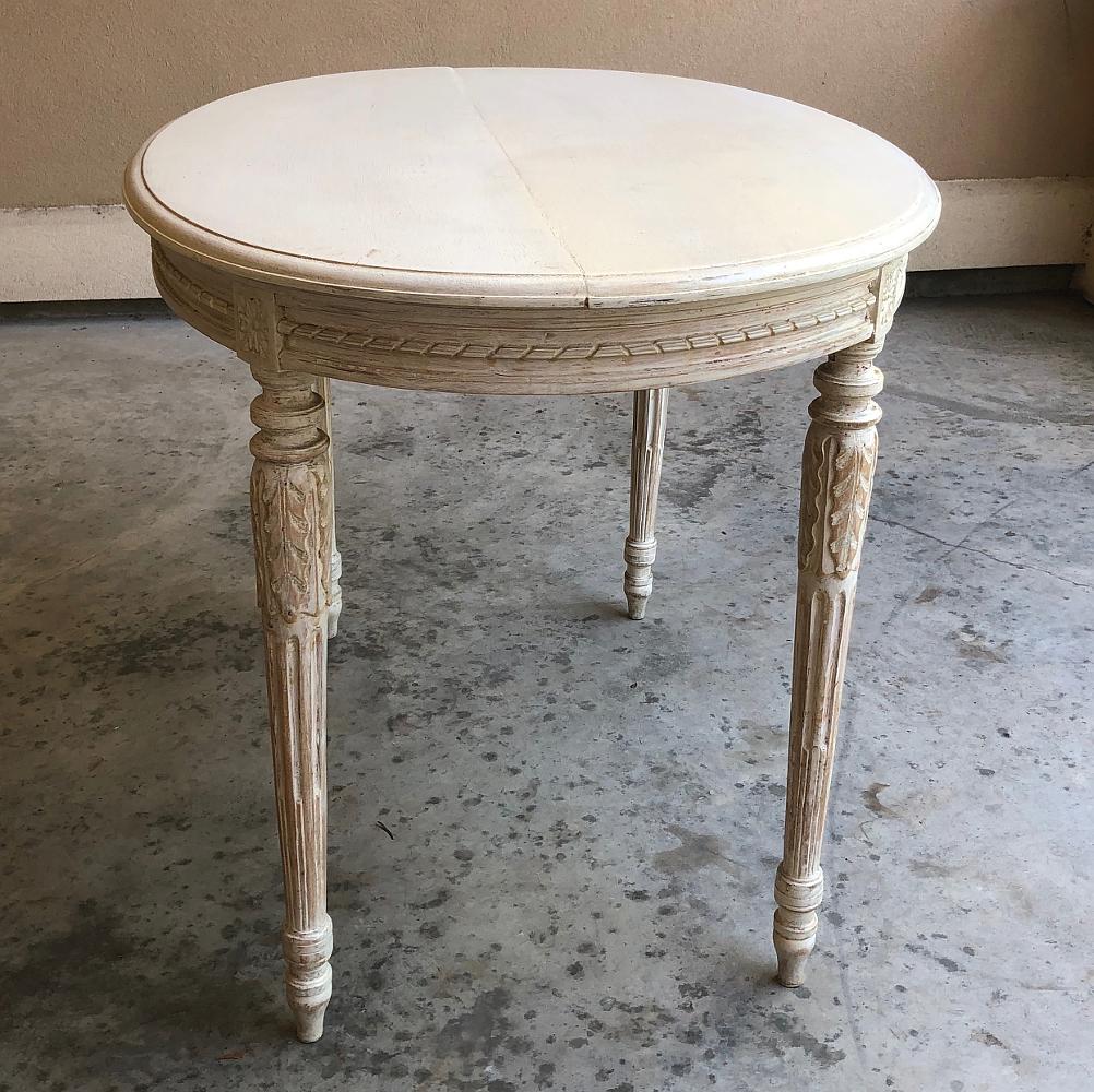 19th Century French Louis XVI Oval Painted Center Table 4