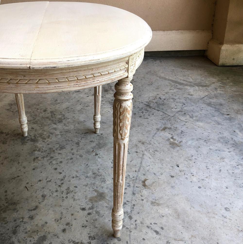 19th Century French Louis XVI Oval Painted Center Table 5