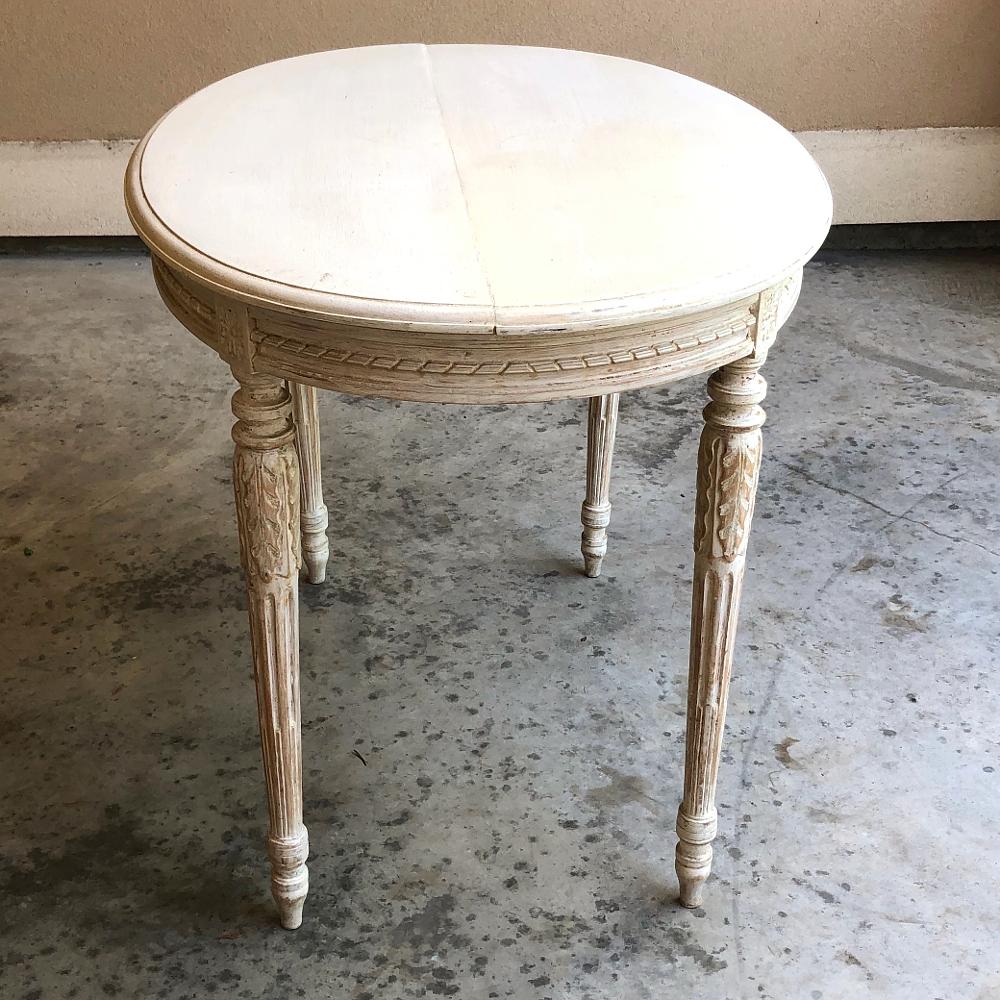 19th Century French Louis XVI Oval Painted Center Table 2