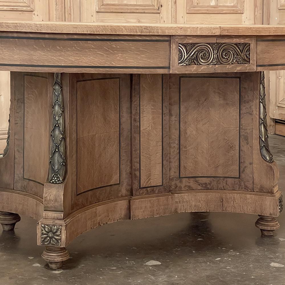 19th Century French Louis XVI Oval Parquet Dining Table with Ormolu For Sale 8