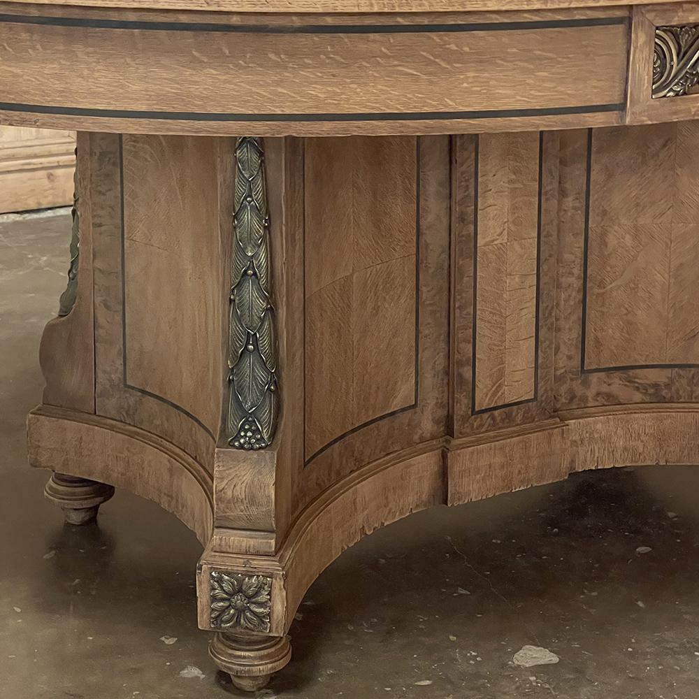 19th Century French Louis XVI Oval Parquet Dining Table with Ormolu For Sale 9