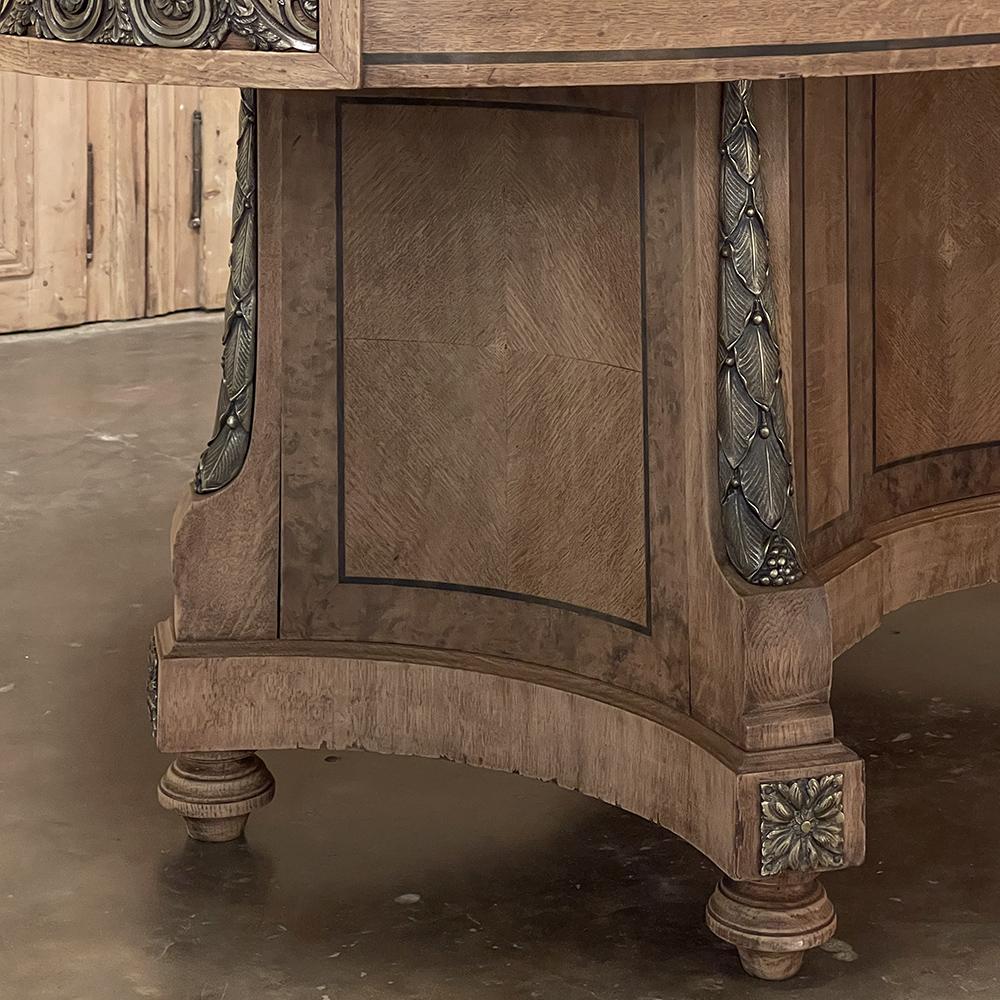 19th Century French Louis XVI Oval Parquet Dining Table with Ormolu For Sale 13