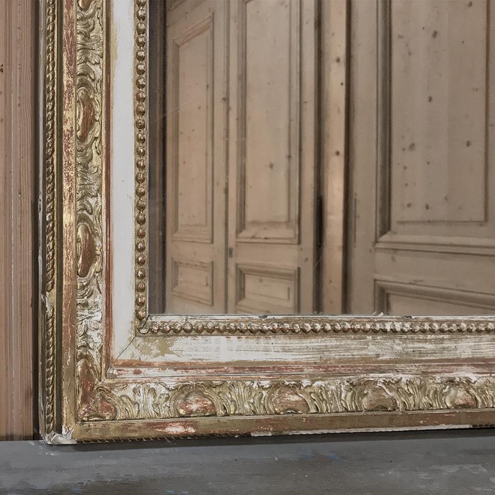 19th Century French Louis XVI Painted and Gilded Mirror 2