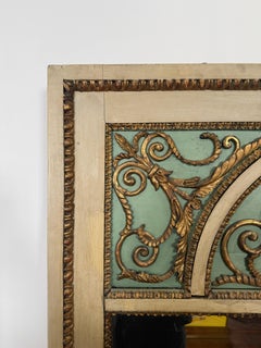 19th Century, French Louis XVI Painted And Giltwood Overmantel Mirror
