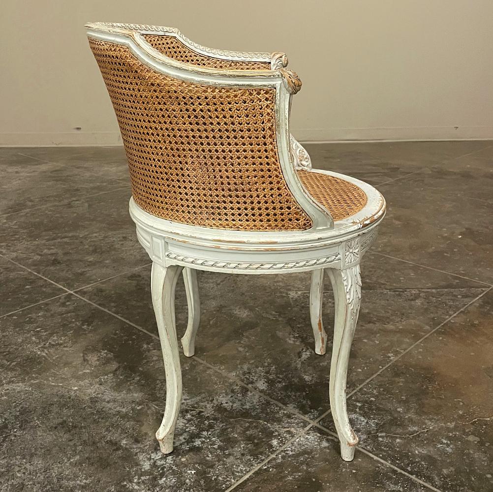 Late 19th Century 19th Century French Louis XVI Painted Armchair, Bergere