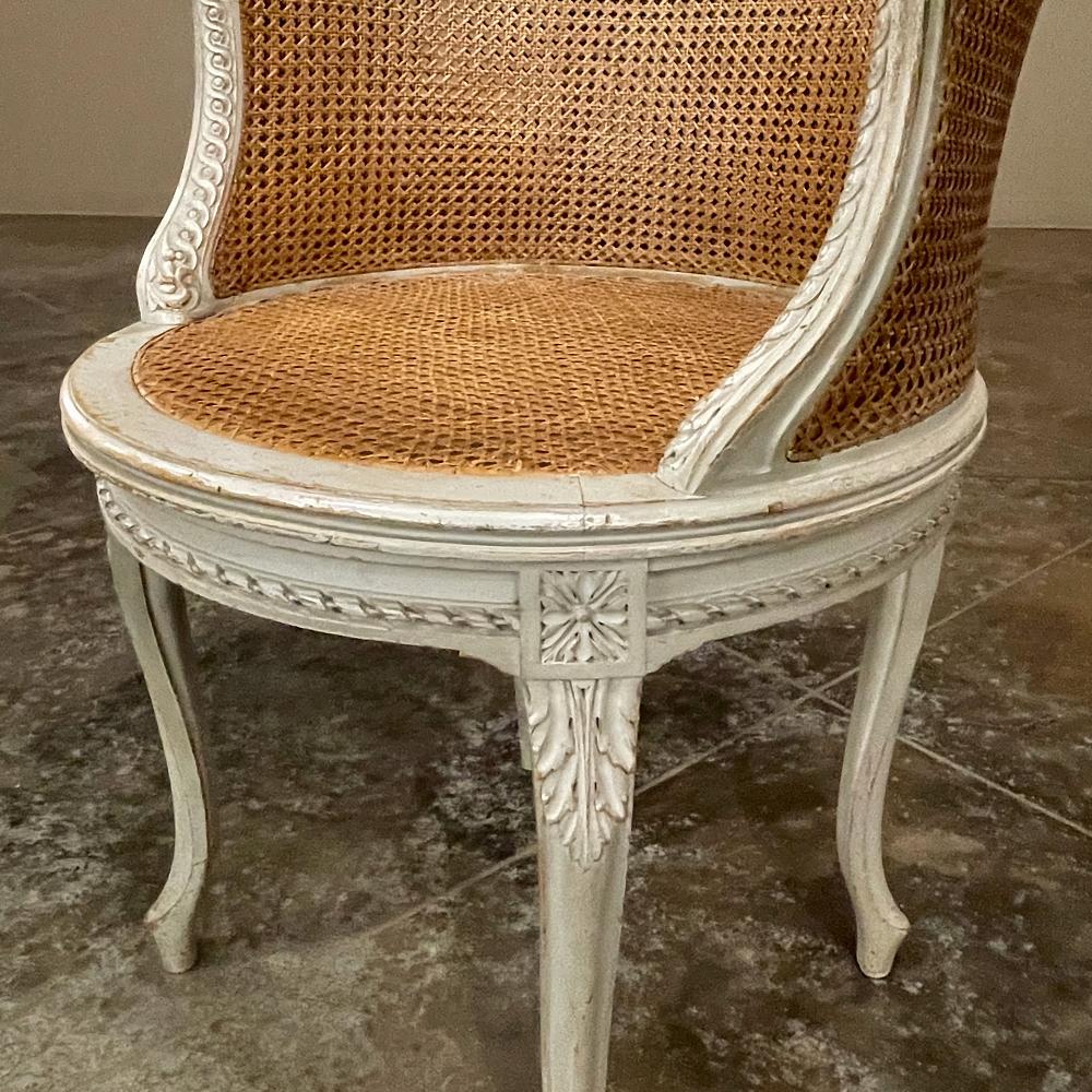 19th Century French Louis XVI Painted Armchair, Bergere 3