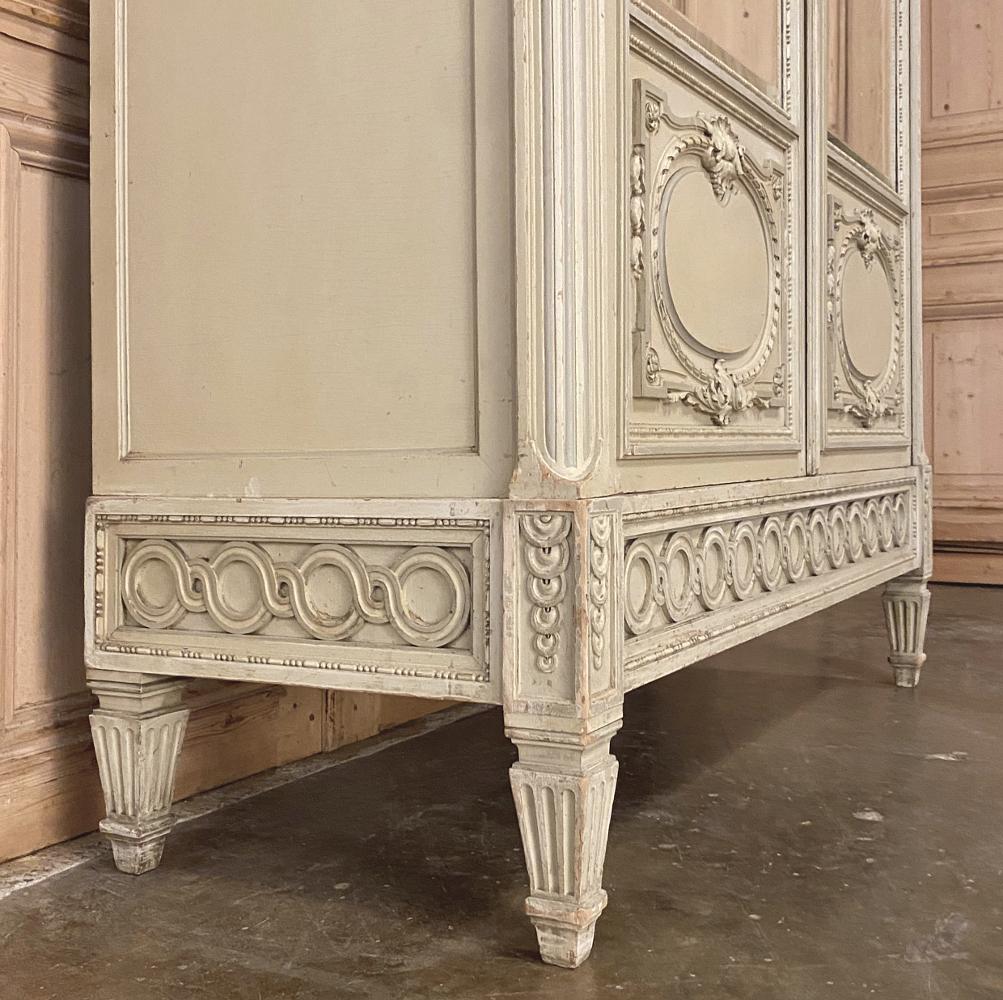 19th Century French Louis XVI Painted Armoire 4