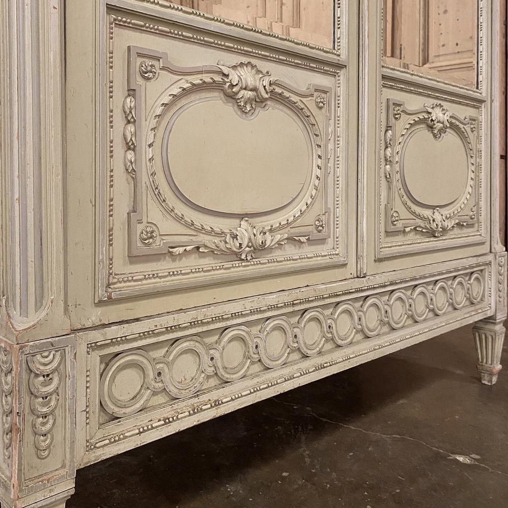 19th Century French Louis XVI Painted Armoire 5