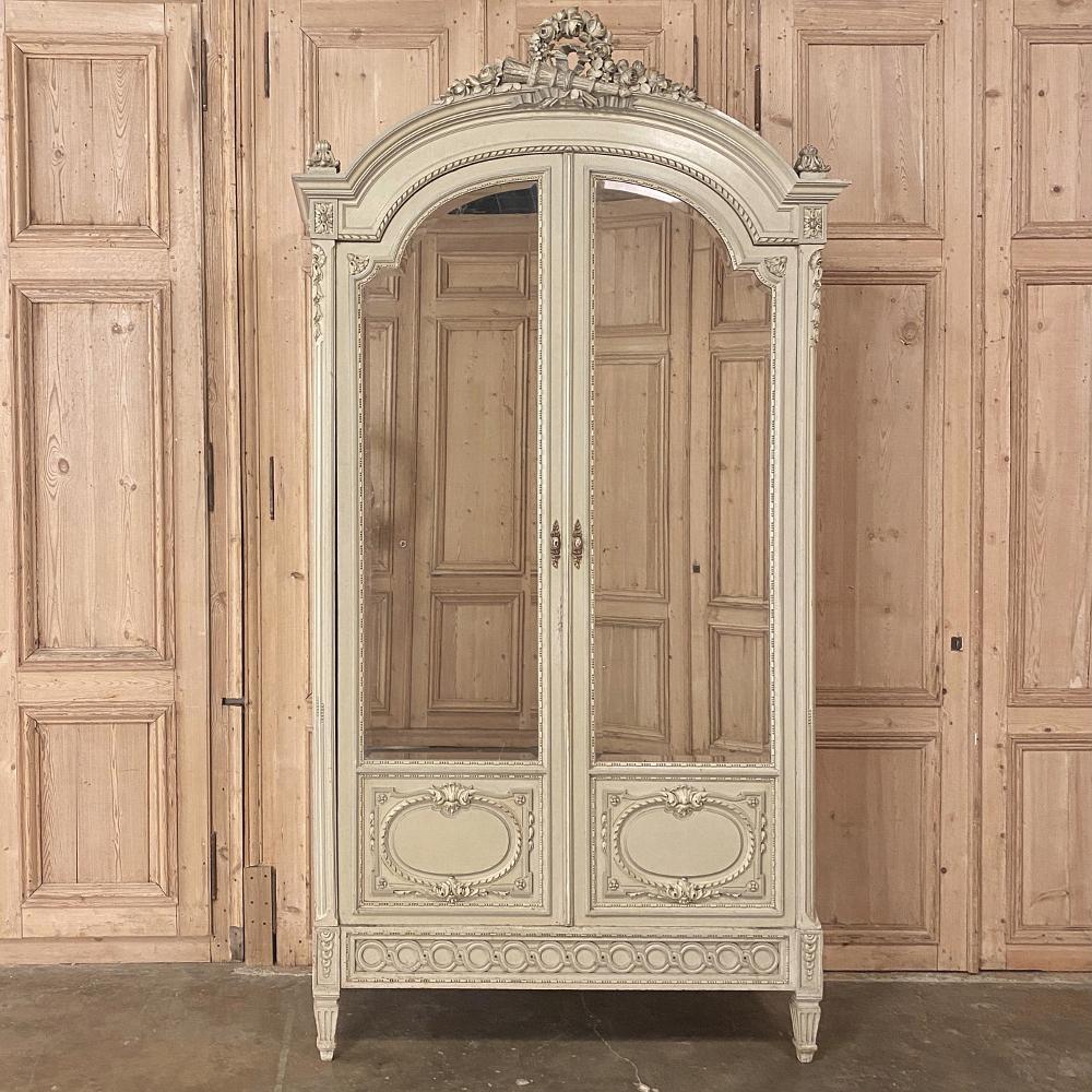 Late 19th Century 19th Century French Louis XVI Painted Armoire