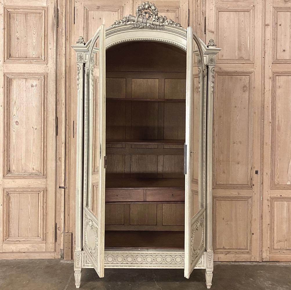 Mirror 19th Century French Louis XVI Painted Armoire