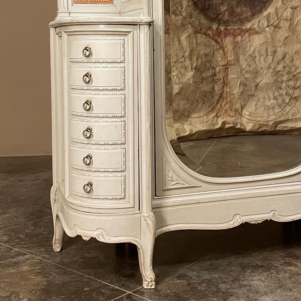 19th Century French Louis XVI Painted Armoire ~ Wardrobe For Sale 8