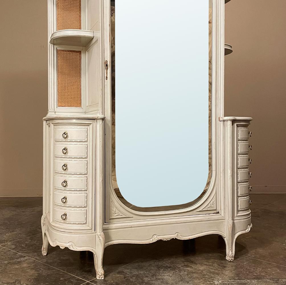 19th Century French Louis XVI Painted Armoire ~ Wardrobe For Sale 9