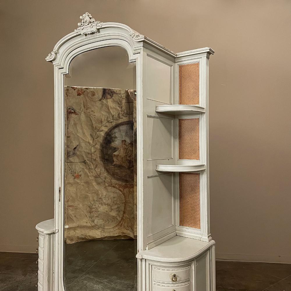Bronze 19th Century French Louis XVI Painted Armoire ~ Wardrobe For Sale