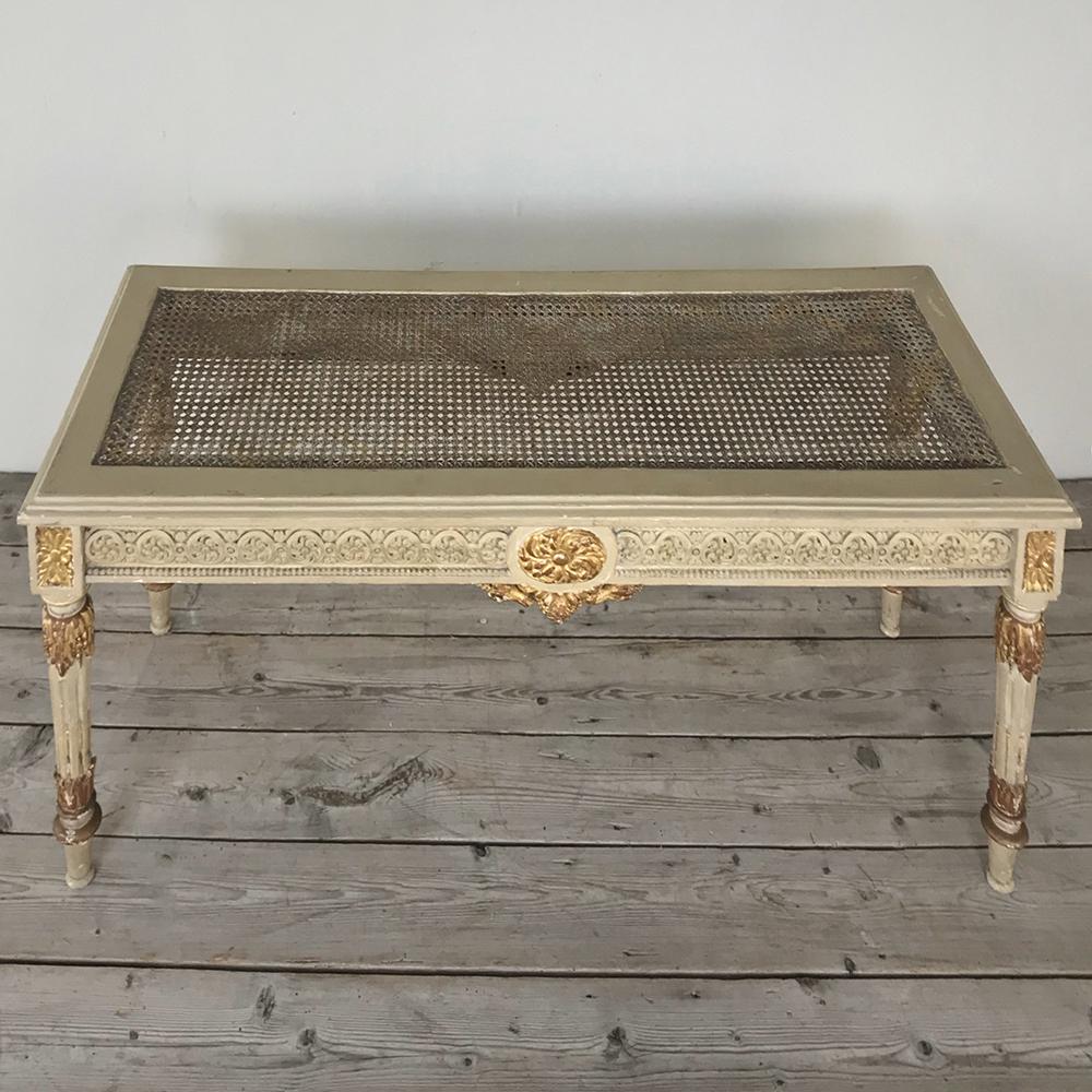 Late 19th Century 19th Century French Louis XVI Painted Banquette, Bench