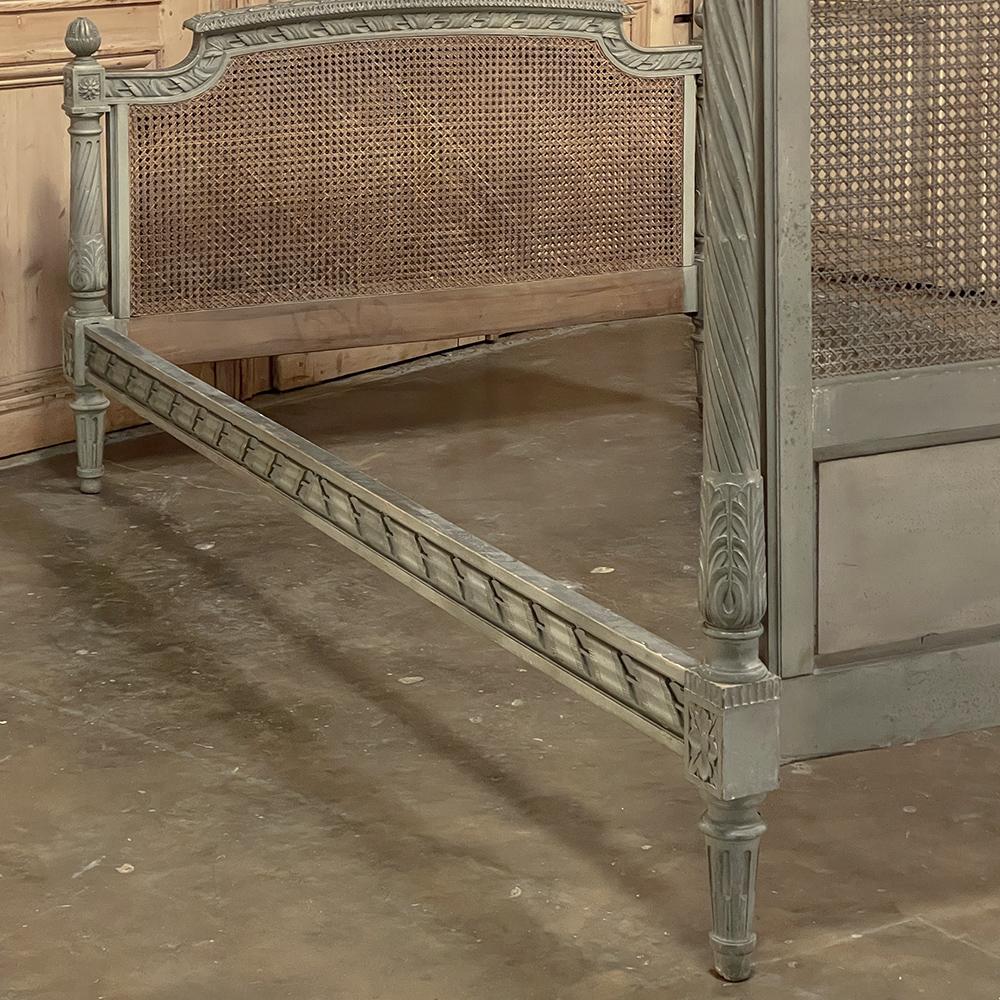 19th Century French Louis XVI Painted Bed with Caning For Sale 7