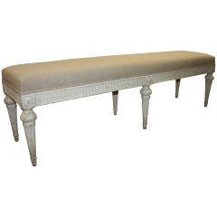 19th Century French Louis XVI Painted Bench
