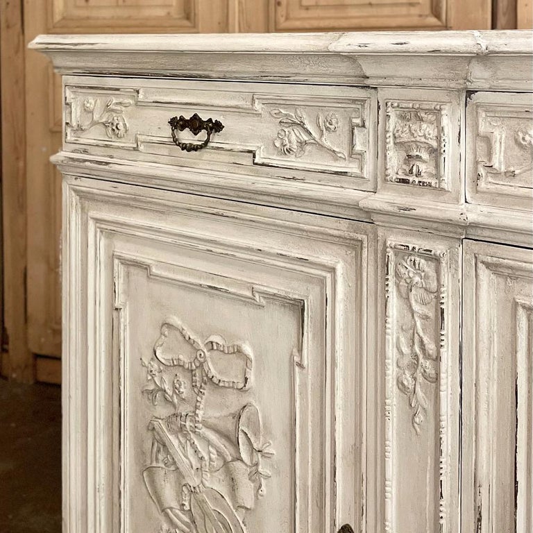 19th Century French Louis XVI Painted Buffet For Sale 6