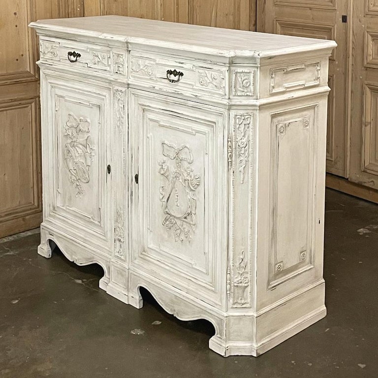19th Century French Louis XVI Painted Buffet In Good Condition For Sale In Dallas, TX